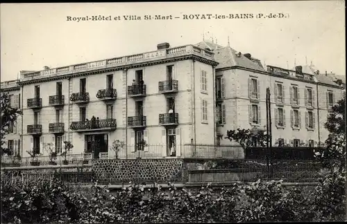 Ak Royat les Bains Puy de Dôme, Royal Hotel et Villa Saint Mart