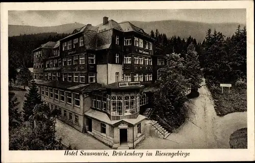 Ak Brückenberg b. Krummhübel Riesengebirge Schlesien, Hotel Sanssouci