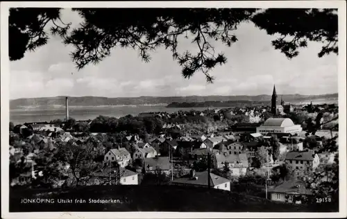 Ak Jönköping Schweden, Utsikt fran Stadsparken