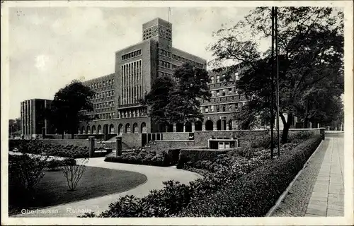 Ak Oberhausen Rhein, Rathaus