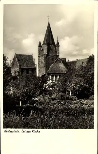 Ak Westerstede in Oldenburg Ammerland, Kirche, Teilansicht