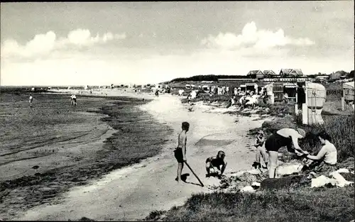 Ak Sahlenburg Cuxhaven in Niedersachsen, Strandleben, Badende, Strandkörbe