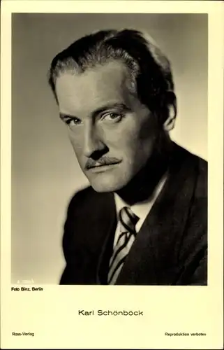 Ak Schauspieler Karl Schönböck, Portrait, Krawatte
