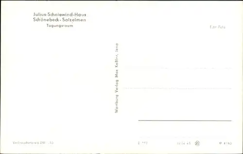 Ak Salzelmen Schönebeck an der Elbe, Julius Schniewindhaus, Tagungsraum