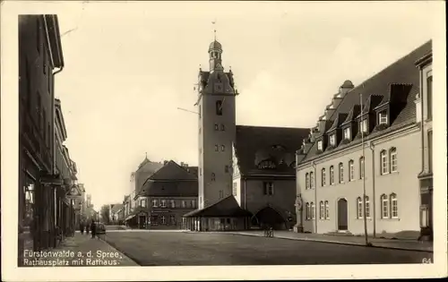 Ak Fürstenwalde an der Spree, Rathausplatz, Rathaus