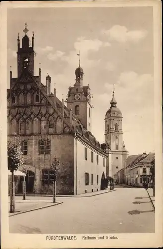 Ak Fürstenwalde an der Spree, Rathaus, Kirche