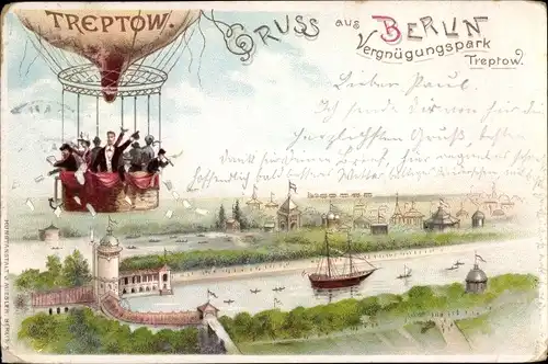 Litho Berlin Treptow, Vergnügungspark, Heißluftballon