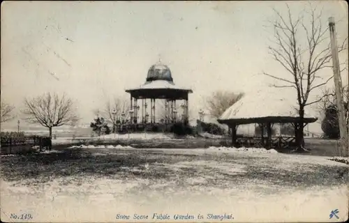 Ak Shanghai China, Public Garden, Snow Scene