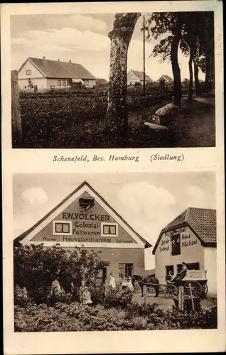 Ak Schenefeld in Holstein, Kolonialwarenhandlung, Siedlung