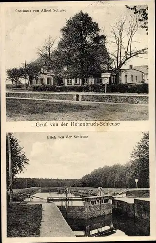 Ak Hohenbruch Kremmen in Brandenburg, Gasthaus, Schleuse