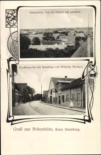 Jugendstil Ak Hohenfelde in Schleswig Holstein, Handlung, Straßenpartie