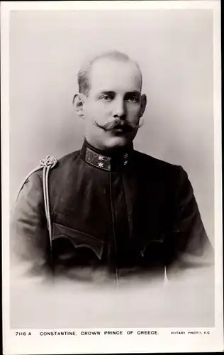 Ak Constantine, Crown Prince of Greece, Adel Griechenland, Portrait in Uniform