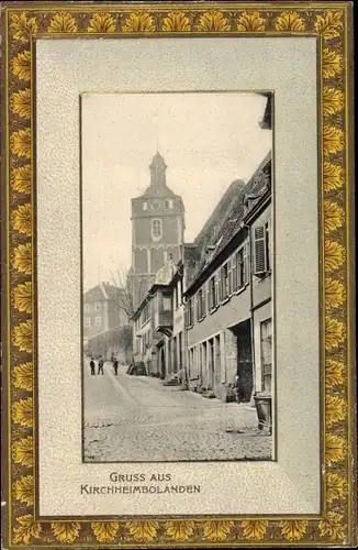 Präge Passepartout Ak Kirchheimbolanden in der Pfalz, Straßenpartie