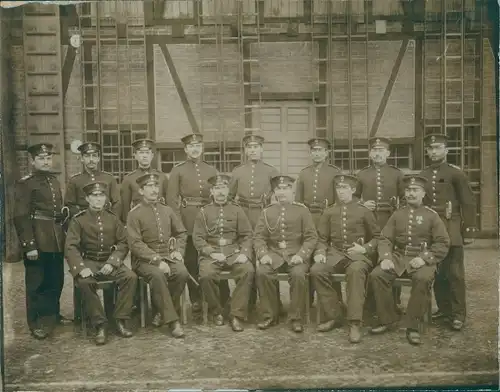 Foto Deutsche Soldaten, Kaiserreich, Gruppenbild, Schirmmütze