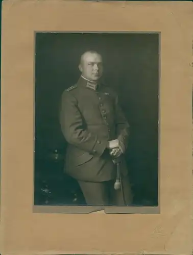 Foto Deutscher Soldat, Kaiserreich, Standportrait, Säbel