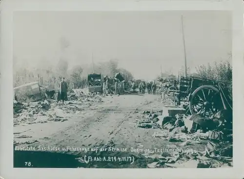 Foto Passariano Codroipo Friuli Venezia Giulia Italien, I.WK, Erbeutete Geschütze u. Fahrzeuge