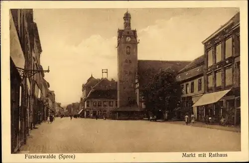 Ak Fürstenwalde an der Spree, Markt, Rathaus