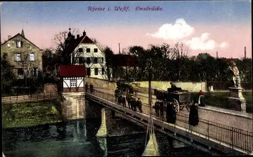 Ak Rheine in Westfalen, Emsbrücke