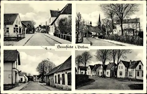 Ak Hennstedt in Dithmarschen, Straßenpartien