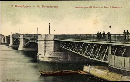 Ak Sankt Petersburg Russland, Pont d'Alexandre