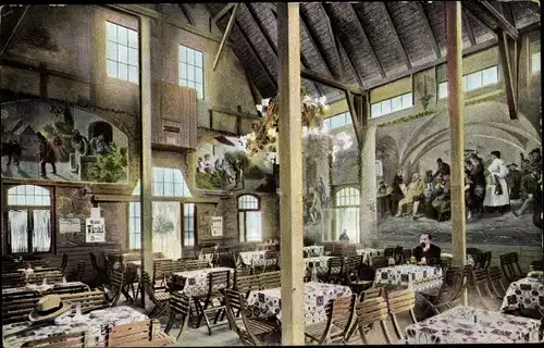 Ak Zwickau in Sachsen, Gewerbe und Industrieausstellung 1906, Bräustübl, Innenansicht