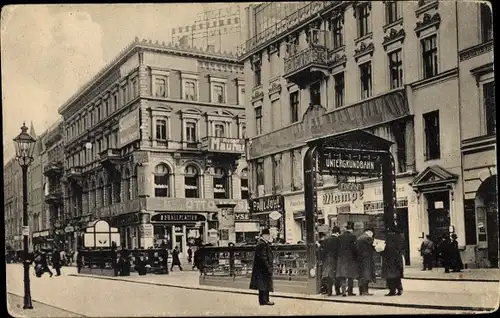 Ak Berlin Mitte, Friedrichstraße, U-Bahnhof, Schallplattenladen, Geschäfte