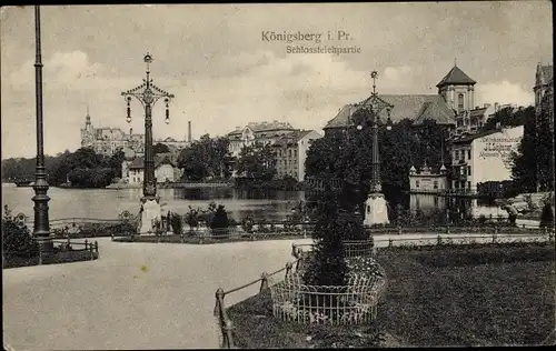 Ak Kaliningrad Königsberg Ostpreußen, Schlossteichpartie