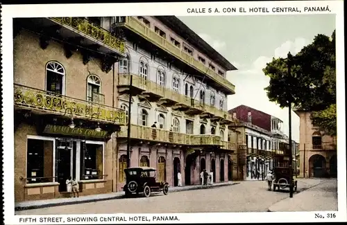 Ak Panama City Panama, Fifth Street, Central Hotel