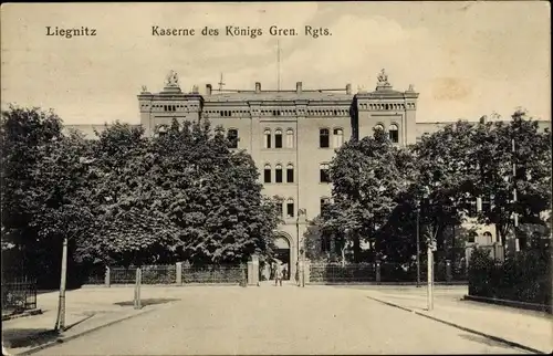 Ak Legnica Liegnitz Schlesien, Kaserne des Königs Grenadier Regiments