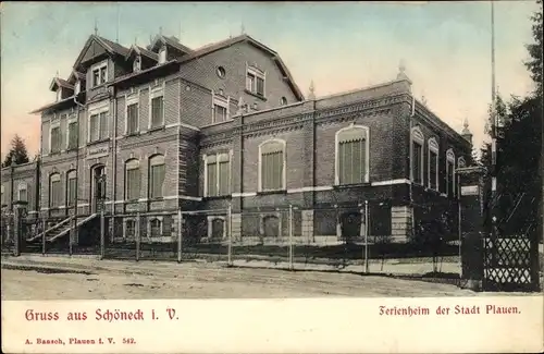 Ak Schöneck im Vogtland, Ferienheim der Stadt Plauen