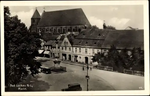 Ak Luckau in der Niederlausitz, Markt, Kirche