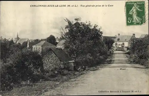 Ak Chalonnes sous le Lude Maine-et-Loire, Vue generale prise de la Cave