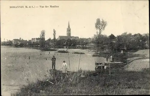 Ak Morannes Maine et Loire, Vue des Moulins