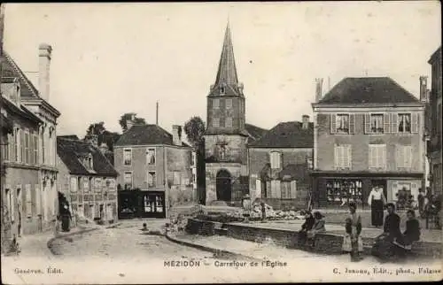 Ak Mézidon Calvados, Carrefour de l'Eglise