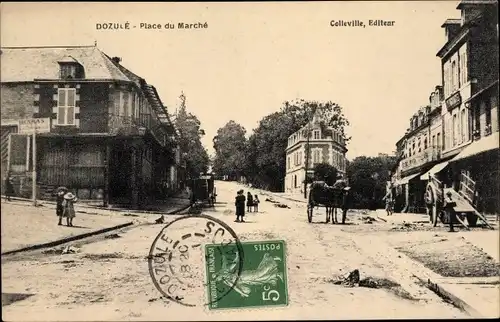 Ak Dozulé Calvados, Place du Marche