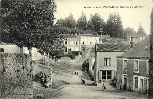 Ak Pouzauges Vendée, Quartier du Calvaire
