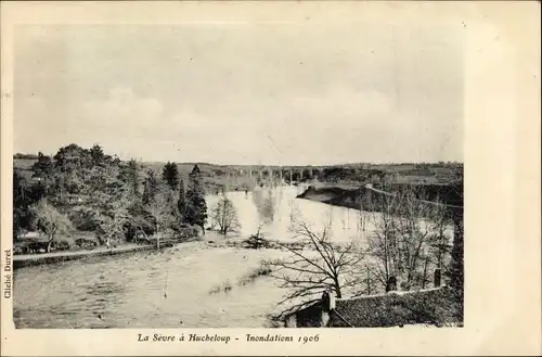 Ak Hucheloup Cugand Vendée, La Sevre, Inondations 1906