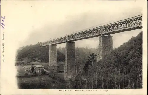 Ak Vouvant Vendée, Pont Viaduc de Baguenard