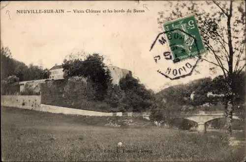 Ak Neuville sur Ain Ain, Vieux Chateau et les bords du Suran