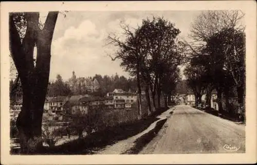 Ak Neuville sur Ain Ain, Allee des Tilleuls, Route de Lyon-Geneve