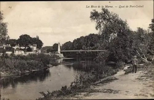 Ak Créteil Val de Marne, Quai du Port Creteil