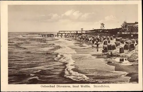 Ak Dziwnów Dievenow in Pommern, Strandleben
