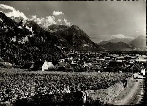 Ak Vaduz Liechtenstein, Blick auf die Stadt, Schloss