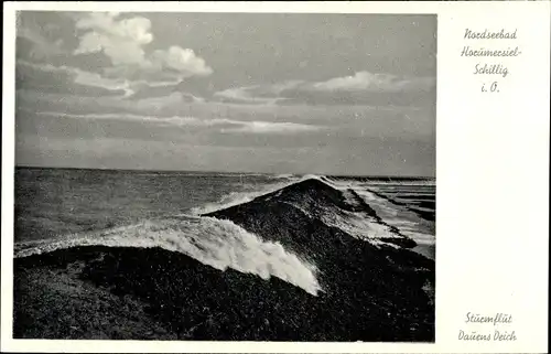 Ak Horumersiel Schillig Wangerland Friesland, Sturmflut, Dauens Deich