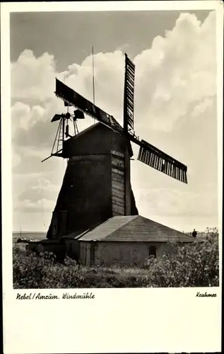 Ak Insel Nebel Amrum Schleswig Holstein, Windmühle