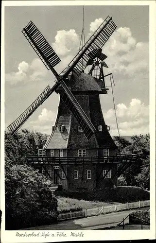 Ak Wyk auf Föhr Nordfriesland, Mühle