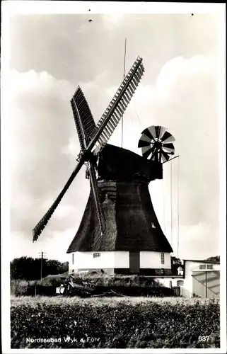 Ak Wyk auf Föhr Nordfriesland, Windmühle