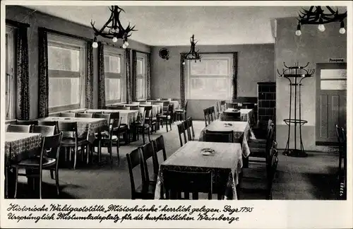 Ak Moritzburg in Sachsen, Historische Waldgaststätte Mistschänke, Innenansicht, Inh. M. Reichel