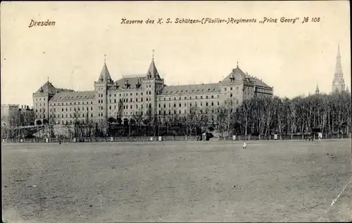 Ak Dresden Neustadt, Kaserne des K. S. Schützen-Regiments Prinz Georg Nr. 108