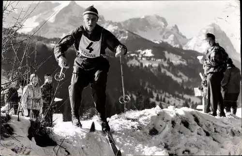 Foto Wintersport, Finnischer Skilangläufer Toimi Alatalo, Startnr. 4